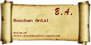 Boschan Antal névjegykártya